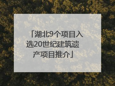 湖北9个项目入选20世纪建筑遗产项目推介